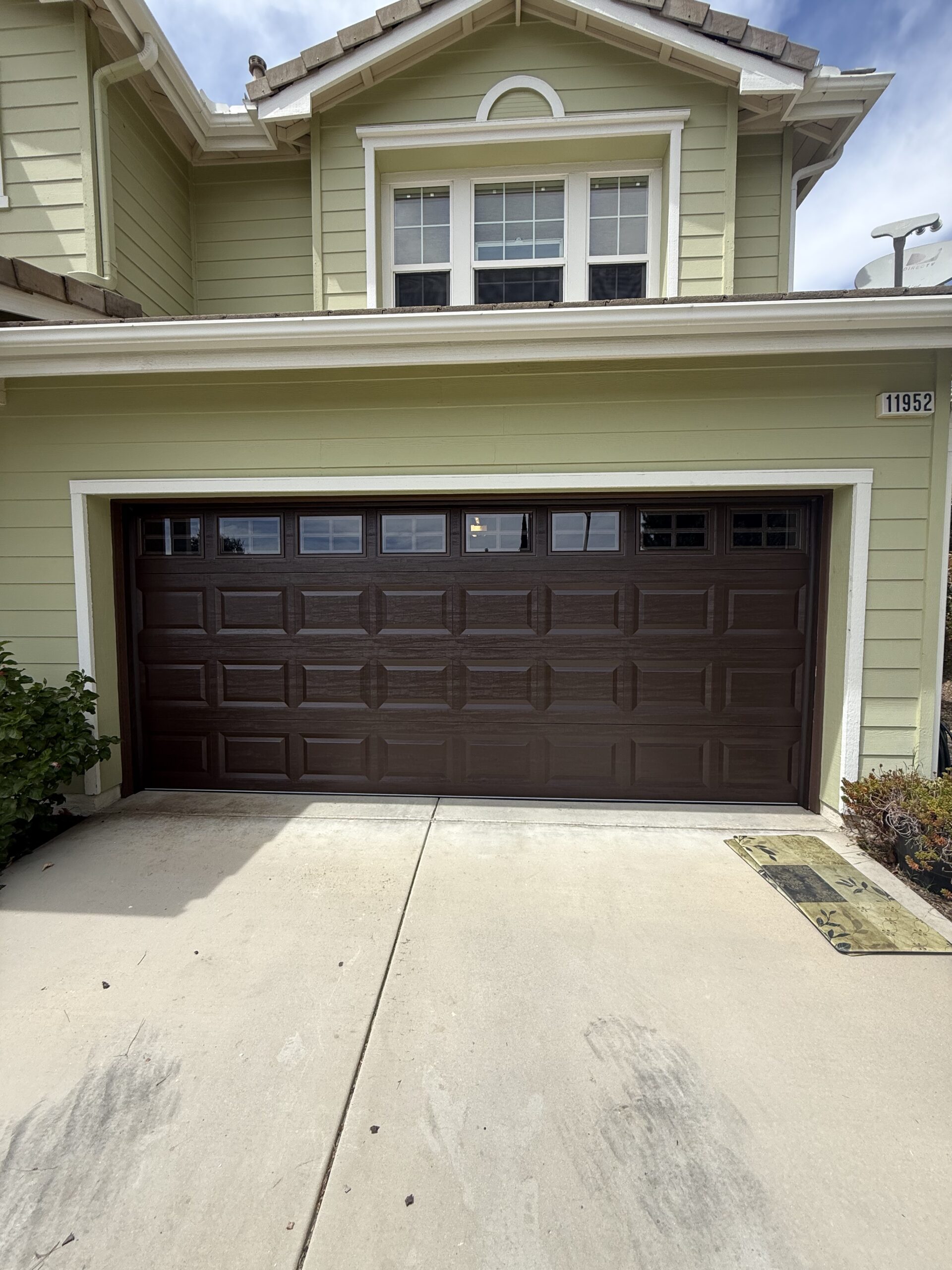 After: Classic Steel garage door with a Chocolate brown finish at a Yucaipa home.